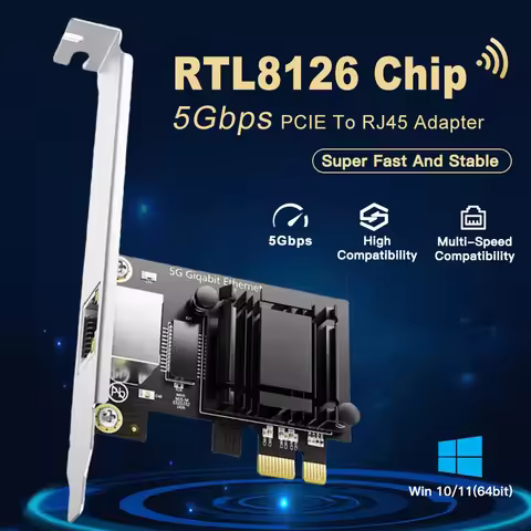 5Gbps Pcie to RJ45 Network Card Realtek 8126 100Mbps/1G/2.5G/5G RJ45 Interface Gigabit Ethernet PCI 