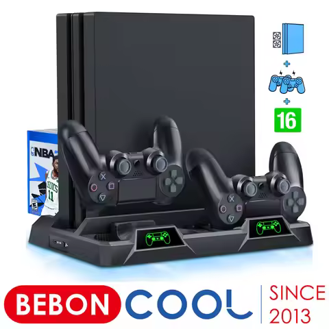 Cooling Fan Vertical Stand For PS4 Slim Dual Charger For PS4 Controller For PS4 ProPS4 Slim Console 