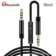 Riding Tribe 3.5mm Jack Male To Male Audio Cable Aux Cable With Mic Volume Control For Headphone Car Speaker Mobile Phone Replacement Parts