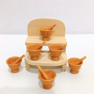 Small Mortar Size _ Width 2.4 Cm.height 2 Cm.the Base Of The Is 1 Cm Wide Pestle Length 2.6 Cm. Collectibles Dollhouse Miniature