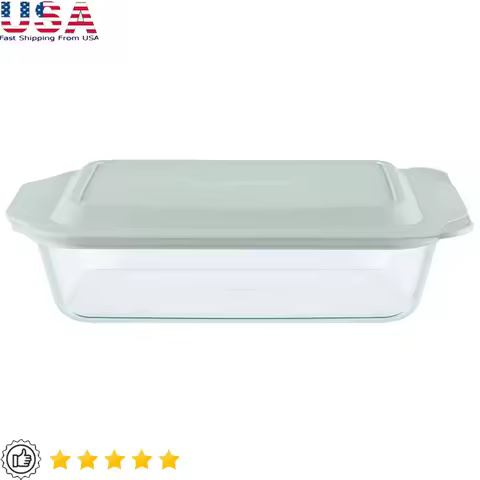 High Quality Deep Baking Dish with Lid 7x11 Tempered Glass Oven Safe Dishwasher Freezer Microwave Id