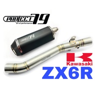 Project79 Exhaust Kawasaki ZX6R Long Slip On Tabung Muffler Stainless Pipe Accessories Motor ZX6 636