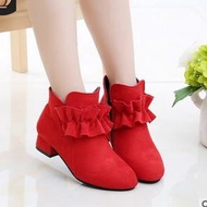 Rimple Red Girls' Heel Boots
