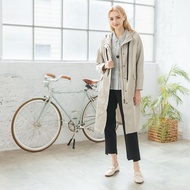 [CUMAR] Dropped Shoulder Long Coat Blue Pink Gray