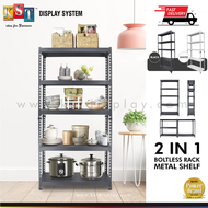 2 in 1 Boltless Rack BLACK/WHITE Shelving Storage Rack Store Room Rak Serbaguna Kitchen Rack Dapur