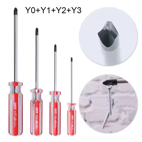 4pcs Y-Shaped Screwdriver Set Nonslip Strong Magnetic Tri-Wing Screwdriver Y0 Y1 Y2 Y3 For Furniture