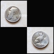 Koin Silver Perak Belgium Belgia 50 Cents 1901...A16.