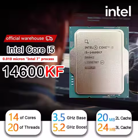 Intel Core i5 14600KF New (14th gen) 3.5GHz 14-Core 20-Thread CPU L3=24M 125W LGA 1700 but without C