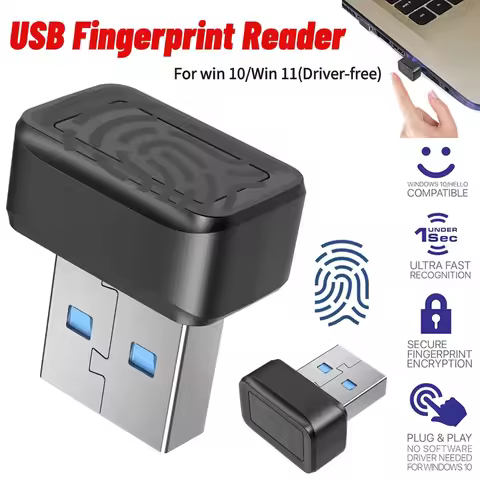 USB Fingerprint Reader Module For Windows 10 11 Hello,Biometric Security Key Dongle Fingerprints Sca
