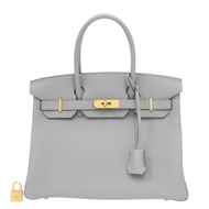 近全新愛馬仕 Birkin 30 Togo 皮革，冰川藍，金色五金，W 印記（2024 年），手提包，藍色，0823 [二手] 愛馬仕