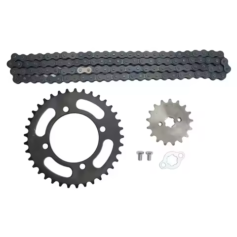420 Chain Sprocket Kit Rear Sprocket 420 37T 155mm Front Sprocket 420 17T 73mm for 50cc to 125cc Dir