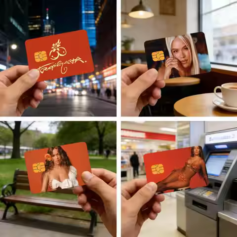 Singer K-Karol G Waterproof skin protector stickers for bank cards credit cards debit M-Manana cards