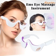 DARON Heated Eye Massager, Micro Current Hot Compress EMS Pulse Vibration Eye Massager, Red Light RF