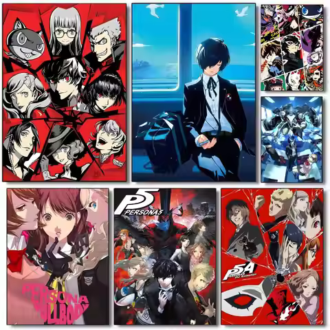 Poster HD PVC Self Adhesive Wall Art - Waterproof Reusable For Home Office Cafe Game P-Persona 3 45 