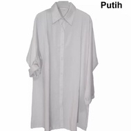 baju tunik wanita jumbo fisa bahan rayon ademlembut &amp; serap keringat - putih l