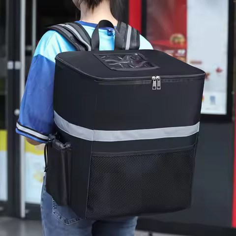 Box Waterproof Insulated Backpack Food Delivery Backpack​ Takeaway Insulated Cooler Shoulder Layered