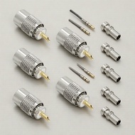 5x PL-259 UHF male solder coax connectors with reducer, Teflon 50Ω, compatible with RG59 RG8 RG8x LM