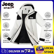 JEEP SPIRIT Waterproof Windbreaker Unisex Bomber Jacket Windproof Hoodie