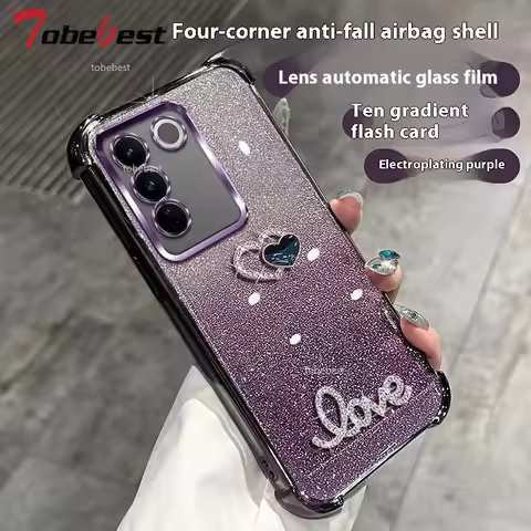 3D Love Shockproof Glitter Plating Case for Samsung Galaxy S25 EDGE S24 S23 S22 S21 S20 Note 20 10 U