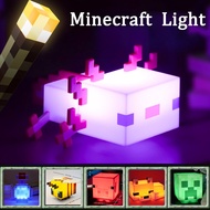 Game Minecraft Led Night Light Collections 8 Color Bottle Torch  Axolotl Desk Lamp Model Toys
