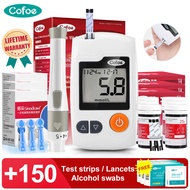 Cofoe Yili Blood Glucose Monitor with 150s Test Strips 150pcs Lancet Free 150s Alcohol Swabs Glucometer For Diabetes Sugar Meter Test Kit/Tester