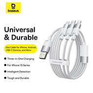 Baseus 100W USB 3 In 1สายชาร์จเร็ว18W สายสำหรับ iPhone หลายสายชาร์จ13 12 Pro Max PD ชาร์จด้วย Lightn