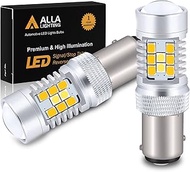 Alla Lighting 1157 2357A BAY15D LED Switchback Bulb Dual Color White/Amber Yellow Extremely Super Br