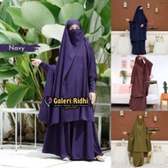 [ Promo] Set Setelan French Khimar Resleting Zipper Baju Wanita Dewasa