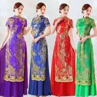 2025 ao dai cheongsam elegant chinese dress aodai national sequin oriental dress qipao vietnam