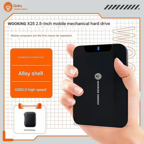 WOOKING Metal External Hard Drive 2.5 Inch Portable HDD USB 3.0 1TB 2TB 4TB Plug and Play for PC Lap