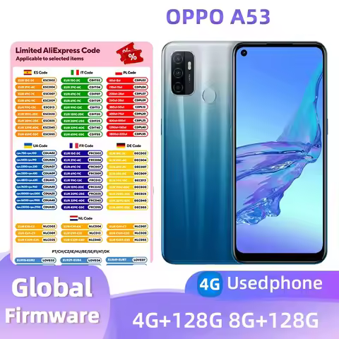 oppo A53 4G Android 6.5 inches SmartPhone Screen ROM 128GB 5000mAh 13MP Camera used phone
