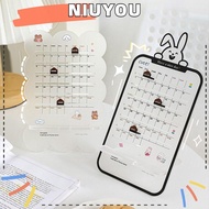 NIUYOU Sliding Desk Calendar, Cute Acrylic Schedule Planner,  Home Decoration Simple Office School Supplies Daily Agenda Planner