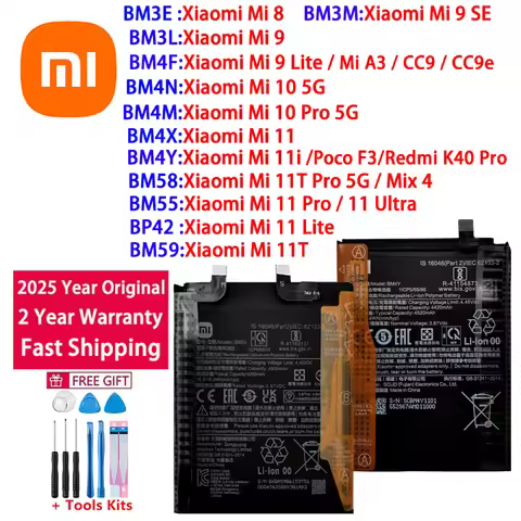 2025 Years Original BM4F BM4Y BP42 BM55 BM58 BM59 Battery For Xiaomi Mi 8 9 10 11 11i 11T Mix 4 Ultr
