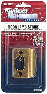 Kwikset 3437-01 5 CP STRK, SQ CNR FULL LIP Square Corner Strike Plate, Antique Brass