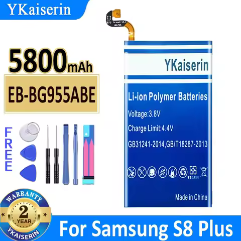 5800mAh YKaiserin Battery EB-BG955ABE For Samsung Galaxy S8 Plus G955 G955F G955A G955T G955S G955P 