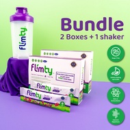 Flimty Fiber Drink Detox Probiotic (2 Box & Shaker) | Halal Sugar-Free Detox Constipation Bloating