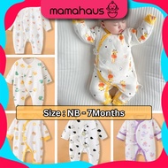 (0-7months) Baby Rompers Cotton Long Sleeve Hand Cover Clothes Jumpsuit Baby Boys Girls