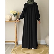 GF - BLACK GAMIS PREMIUM BAHA JETBLACK GAMIS JUMBOWanita LD 120-130-140