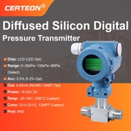 Digital Display PCM600 Differential Pressure Transmitter 4-20mA 0-5V 0-10V RS485 SS304 Thread High P