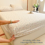 Pastoral Style Floral Fitted Bedsheet Coquette Bedsheet Queen/King/Super King Traditional Imitation 