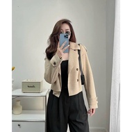 Jacket Trendcoat short pressed felt 1 beige color A3337 Aholic