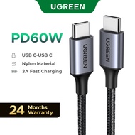 UGREEN 60W USB C to USB C Nylon braided Cable compatible for iphone 16/15 Samsung Galaxy S9 S8 PD Fa