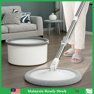 Spin Mop Bucket Set Self Wash Spinner Flat Mop Lazy Rotary Mop Microfiber Floor Cleaning Mop Lantai