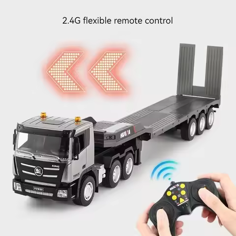 Huina 1318 RC Flat Truck Model 1:24 Alloy Engineer Vehicle 2.4G Remote Control Car 9Channels Radio C