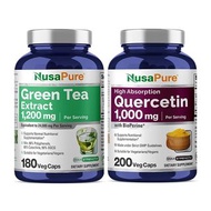 美國Nusapure洋蔥素1000毫克,200粒膠囊 + 綠茶精華1200毫克提純98%,180粒膠囊