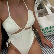 Hyde at Tyde - Serita in Dune - one-piece swimsuit adorned with resin beads with an opening design d