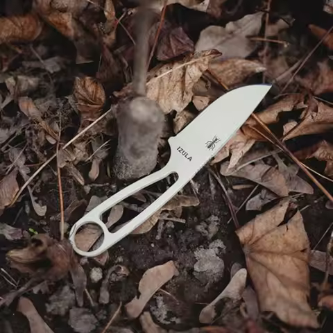 Ant E IZULA 12992 Fixed Blade Knife D2 Blade All Steel Outdoor Camping Survival EDC Tool Necklace wi