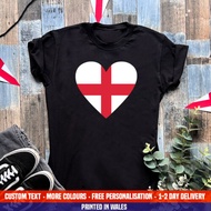 Ladies England Big Heart T Love Flag English Football Uk London Gift