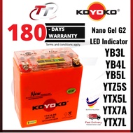 KOYOKO  BATTERY G2 GEL DIGITAL YTZ5 YB5L YT6B 12N9 YTX5L YTZ8 YTX12A YTX7A YTX9 YTZ10S YTX14-BS YB4L YB3L bateri