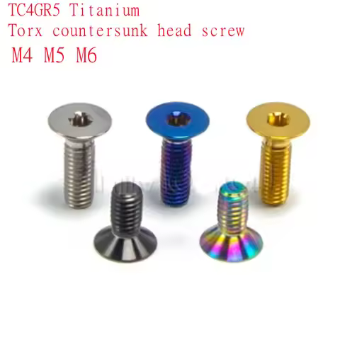 10pcs Titanium torx countersunk head screw M4 M5 M6*10/15/20/25/30/35/40 Six lobe Titanium head scre